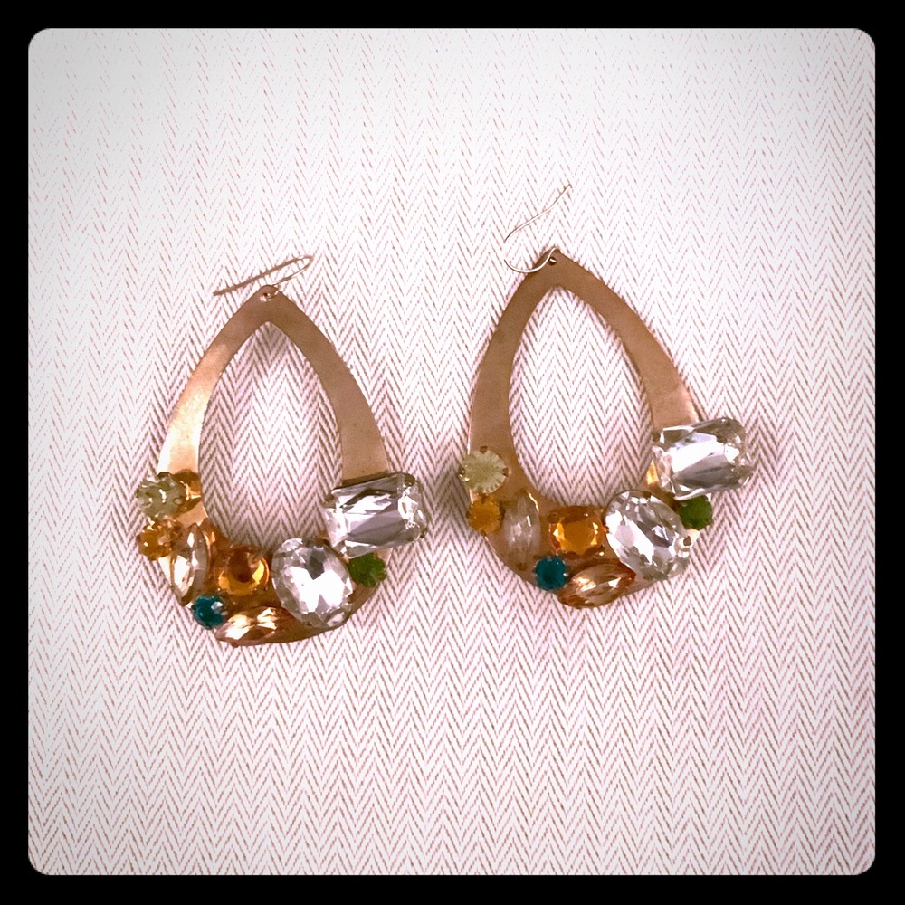 80’s earrings with large rhinestones